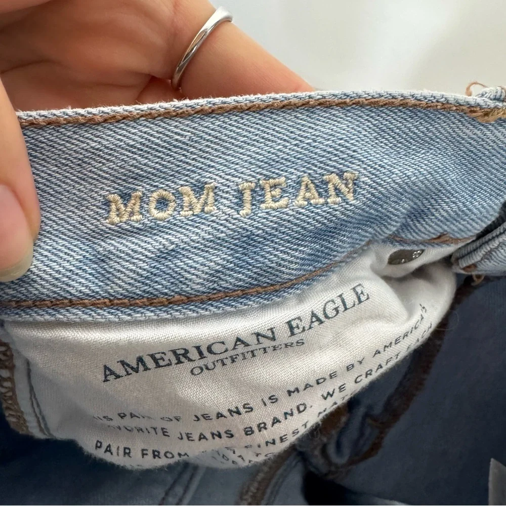 American Eagle Mom Jean Distressed Ripped Denim Jeans